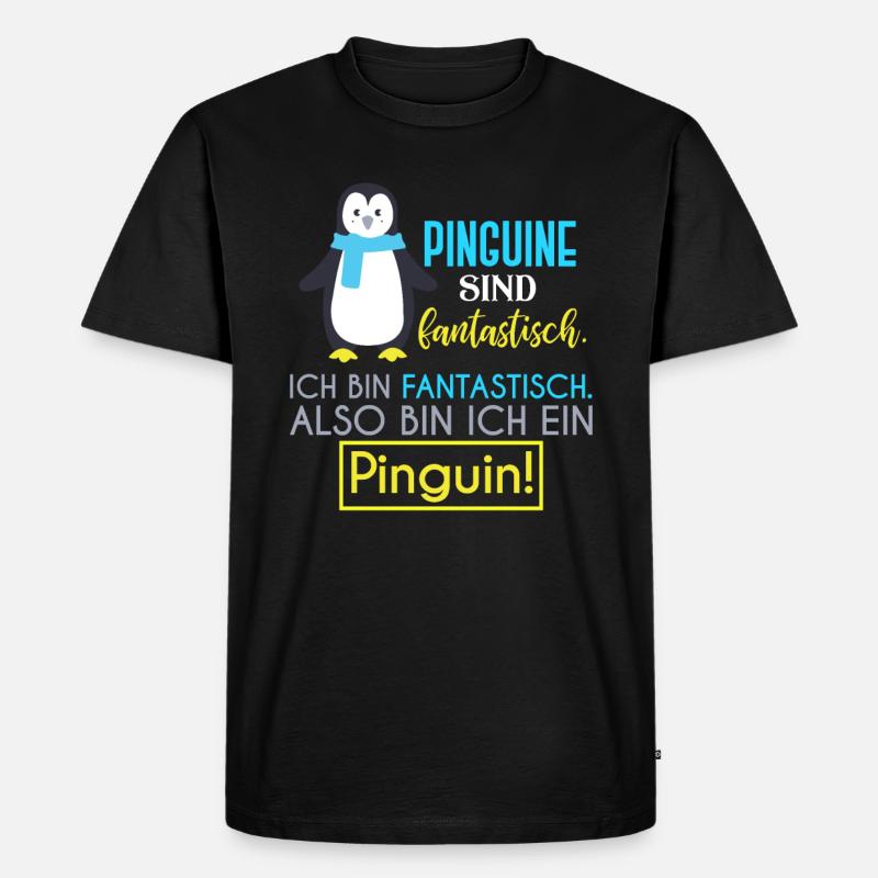 Pinguine Pinguine - Männer Premium Bio T-Shirt - Schwarz