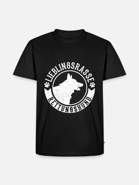 Lieblingsrasse Rettungshund - Männer Premium Bio T-Shirt - Schwarz