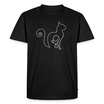 Un chat de ligne - T-shirt Premium bio Homme - noir - Devant - Nico (187cm)