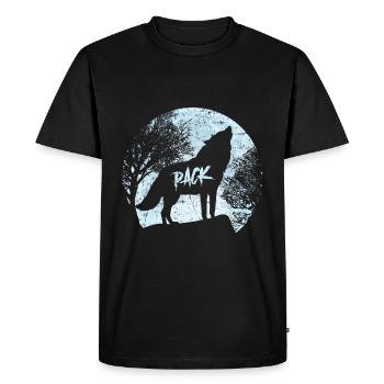 Pack wolf - Men's Premium Organic T-Shirt - black - Front - Nico (187cm)