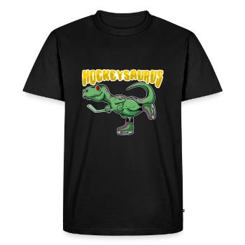 Hockeysaurus - Men's Premium Organic T-Shirt - black - Front - Nico (187cm)
