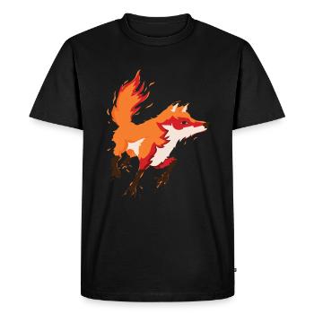 Fox forest wilderness hunting forest fox vulpes gift - Men's Premium Organic T-Shirt - black - Front - Nico (187cm)