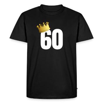 60 anniversaire numéro nombre couronne roi couronne - T-shirt Premium bio Homme - noir - Devant - Nico (187cm)