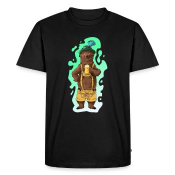 Bière Ours Bayern Lederhose Cadeau - T-shirt Premium bio Homme - noir - Devant - Nico (187cm)