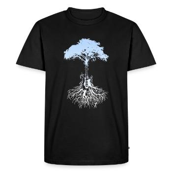 Tree Wood Electric Guitar Guitarist Musician Gift - Men's Premium Organic T-Shirt - black - Front - Nico (187cm)