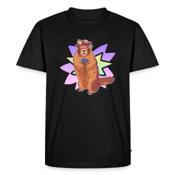 Guirlande De Gentiane Fleurs Couronne Alm Alpes Cadeau - T-shirt Premium bio Homme - noir - Devant - Nico (187cm)