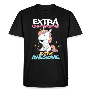Chromosome Unicorn Down Syndrome Saying Gift - Men's Premium Organic T-Shirt - black - Front - Nico (187cm)