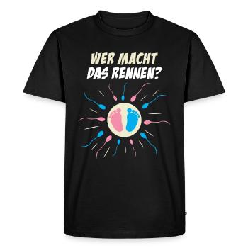 Party Grossesse cadeau parents La course - T-shirt Premium bio Homme - noir - Devant - Nico (187cm)