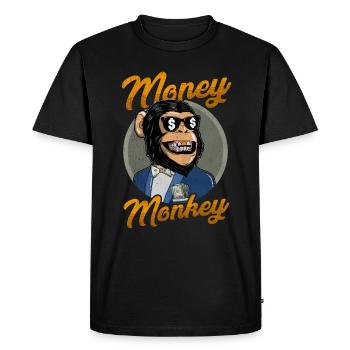 Singe d'argent. Singe. L'argent. Rich. idée cadeau - T-shirt Premium bio Homme - noir - Devant - Nico (187cm)