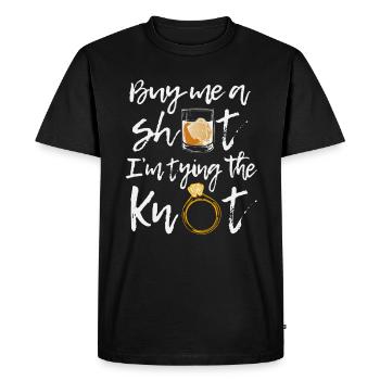 Groom man Achetez-moi un coup de feu j'attache le noeud - T-shirt Premium bio Homme - noir - Devant - Nico (187cm)
