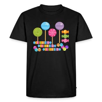 Candy Candies - T-shirt Premium bio Homme - noir - Devant - Nico (187cm)