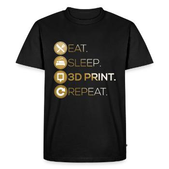 Imprimante 3D Mangez Sommeil Répétez - T-shirt Premium bio Homme - noir - Devant - Nico (187cm)