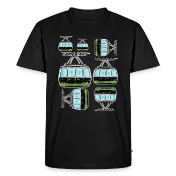 Téléphérique télécabine art de téléphérique - T-shirt Premium bio Homme - noir - Devant - Nico (187cm)