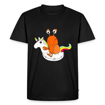 funny crab - Karl the snapping crab - Men's Premium Organic T-Shirt - black - Front - Nico (187cm)