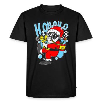 Plongée Père Noël Plongée sous-marine Noël - T-shirt Premium bio Homme - noir - Devant - Nico (187cm)