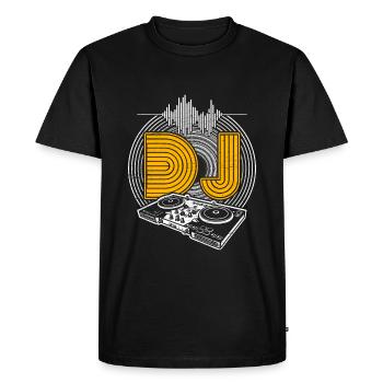 DJ - DJ - Men's Premium Organic T-Shirt - black - Front - Nico (187cm)