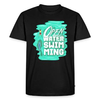Natation en eau libre - T-shirt Premium bio Homme - noir - Devant - Nico (187cm)