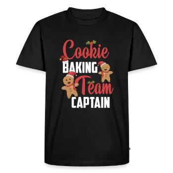 Cookie Baking Team Captain Gingerbread Christmas - Men's Premium Organic T-Shirt - black - Front - Nico (187cm)