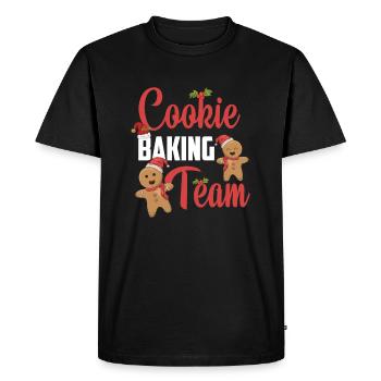 Cookie Baking Team Gingerbread Christmas Bakery - Men's Premium Organic T-Shirt - black - Front - Nico (187cm)