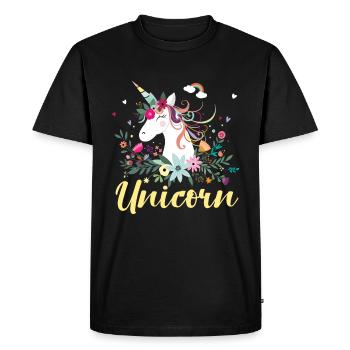 Licorne Licorne et Licornes - T-shirt Premium bio Homme - noir - Devant - Nico (187cm)