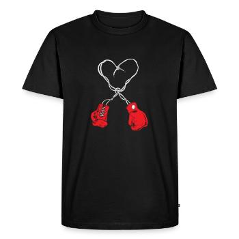 Boxing Boxer Valentines Day Heart Boxing - Men's Premium Organic T-Shirt - black - Front - Nico (187cm)