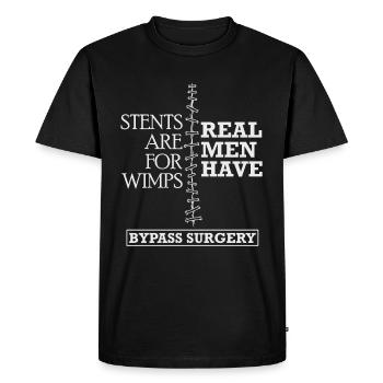 Real Men Have Bypass Surgery Heart Gift - Men's Premium Organic T-Shirt - black - Front - Nico (187cm)