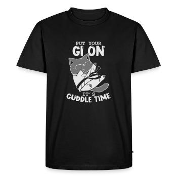 Brésilien Jiu Jitsu Fighting Cat Mettez votre Gi On - T-shirt Premium bio Homme - noir - Devant - Nico (187cm)