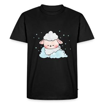 Moutons sur les nuages - T-shirt Premium bio Homme - noir - Devant - Nico (187cm)