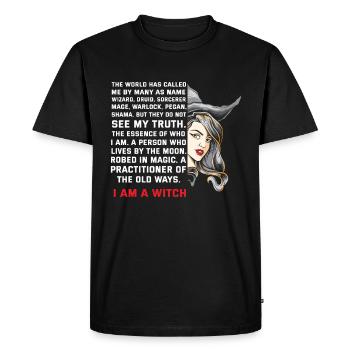 Je suis une sorcière je suis une sorcière - T-shirt Premium bio Homme - noir - Devant - Nico (187cm)