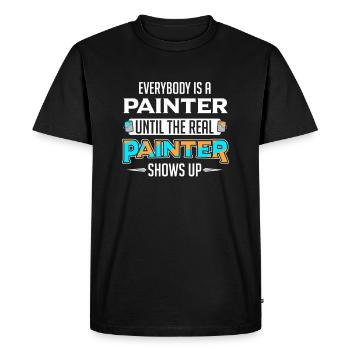 Peintre artiste pinceau peinture peut peinture - T-shirt Premium bio Homme - noir - Devant - Nico (187cm)