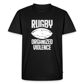 Rugby Football Rugby Ball Rugby Player - T-shirt Premium bio Homme - noir - Devant - Nico (187cm)