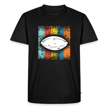 Cadeau d'entraîneur d'équipe de rugby à XV coloré - T-shirt Premium bio Homme - noir - Devant - Nico (187cm)