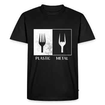 Plastic Heavy Metal lustige Musik - Männer Premium Bio T-Shirt - Schwarz - Vorne - Nico (187cm)