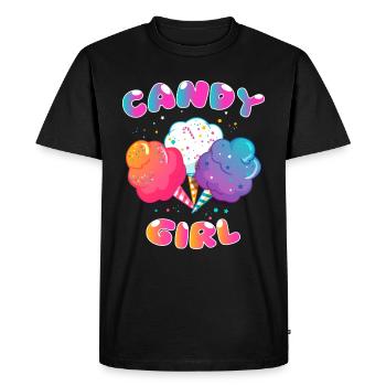 Candy Girl barbe à papa fille crème glacée cadeau - T-shirt Premium bio Homme - noir - Devant - Nico (187cm)