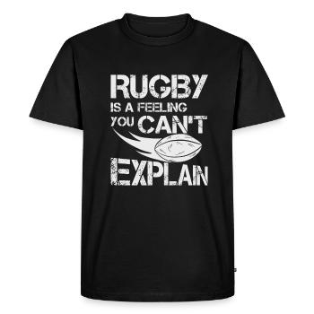 Le rugby est un ballon de football rugby - T-shirt Premium bio Homme - noir - Devant - Nico (187cm)