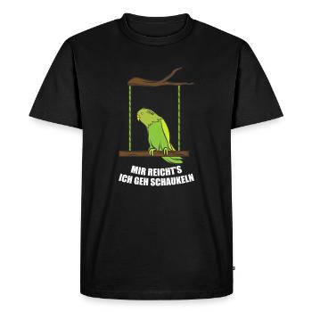 Funny Budgie Parakeet Lover Swing Gift - Men's Premium Organic T-Shirt - black - Front - Nico (187cm)