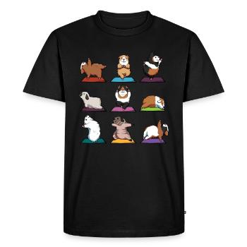 Yoga méditation cochon d'Inde Yogi Namaste cadeau - T-shirt Premium bio Homme - noir - Devant - Nico (187cm)