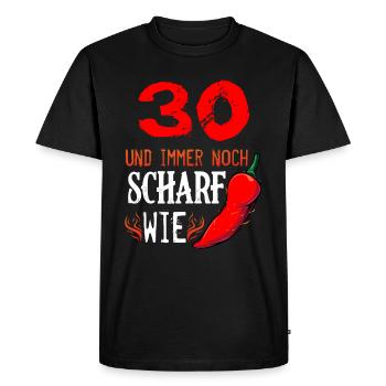 30 Und Immer Noch Scharf Wie Chili 30. Geburtstag - Männer Premium Bio T-Shirt - Schwarz - Vorne - Nico (187cm)