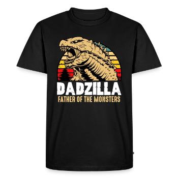 Dadzilla père papa cadeau fête des pères fils monstre - T-shirt Premium bio Homme - noir - Devant - Nico (187cm)