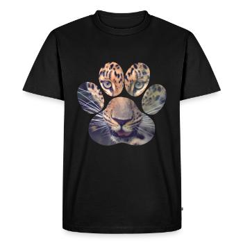 Léopard tigre oeil patte animal chat guépard lion ge - T-shirt Premium bio Homme - noir - Devant - Nico (187cm)