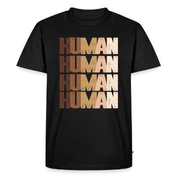 Human Anti Racism Racists Stop Black Histo - Men's Premium Organic T-Shirt - black - Front - Nico (187cm)