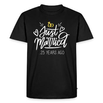 25th wedding anniversary gift anniversary married couple jus - Men's Premium Organic T-Shirt - black - Front - Nico (187cm)
