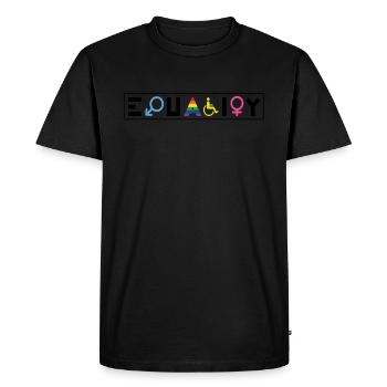 Equality Rainbow Retro Gay Lesbian Pride LGBT P - T-shirt Premium bio Homme - noir - Devant - Nico (187cm)