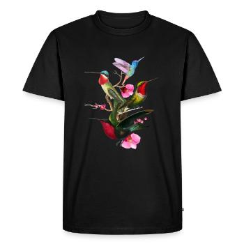 Amoureux des oiseaux colibris Observateur d'oiseaux tropicaux - T-shirt Premium bio Homme - noir - Devant - Nico (187cm)