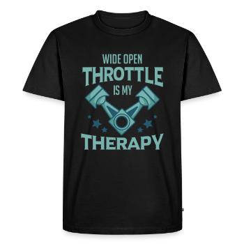 Driver Funny Automotive Fast Car Wide Open - Men's Premium Organic T-Shirt - black - Front - Nico (187cm)