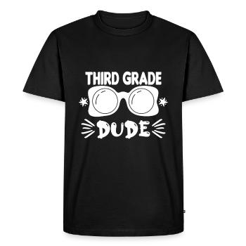 3e année mec année mec retour à l’école 3e année - T-shirt Premium bio Homme - noir - Devant - Nico (187cm)