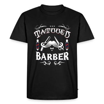 Tattooed Barber - Men's Premium Organic T-Shirt - black - Front - Nico (187cm)