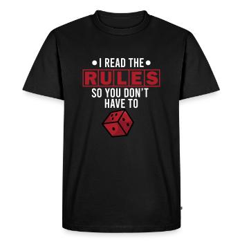 Boardgame Addict Règles du jeu de table disant cadeau - T-shirt Premium bio Homme - noir - Devant - Nico (187cm)
