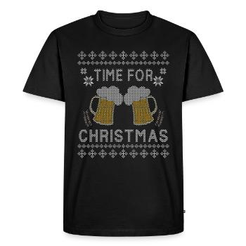 ugly christmas beer - Men's Premium Organic T-Shirt - black - Front - Nico (187cm)