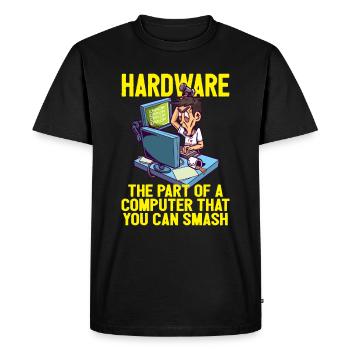 Smash PC Hardware Debugging IT Coder Informatics - Men's Premium Organic T-Shirt - black - Front - Nico (187cm)